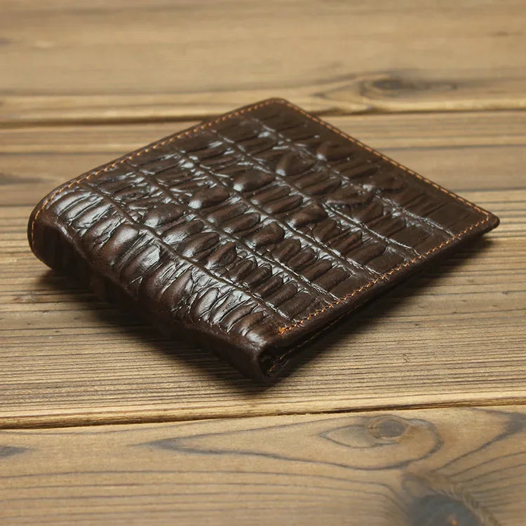 Crocodile Pattern Leather Wallet - Grandeur Prestige