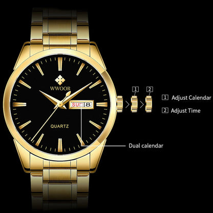 39mm Quartz Day Date Watch - Grandeur Prestige