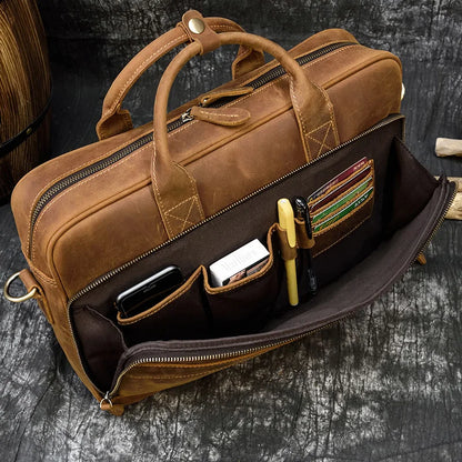 Genuine Leather Multi Purpose Briefcase Bag - Grandeur Prestige