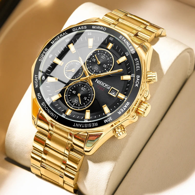 46mm NIBOSI Quartz Chronograph Sports Watch - Grandeur Prestige