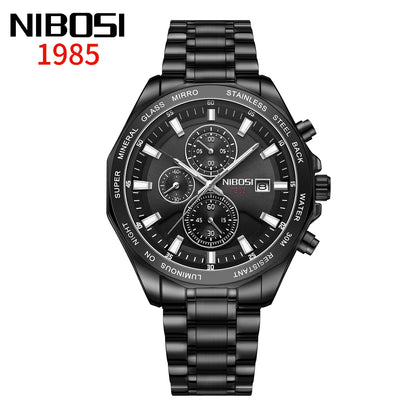 46mm NIBOSI Quartz Chronograph Sports Watch - Grandeur Prestige