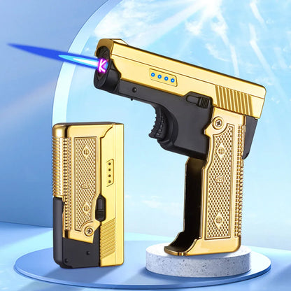 Rechargeable Metal Gas Electric Dual Use Folding Gun Lighter - Grandeur Prestige