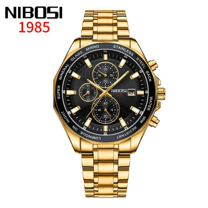 46mm NIBOSI Quartz Chronograph Sports Watch - Grandeur Prestige