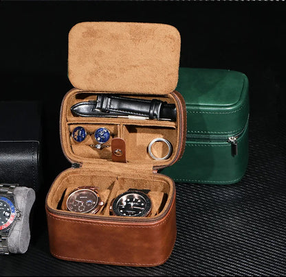 Leather Watch & Jewellery Travel Case - Grandeur Prestige