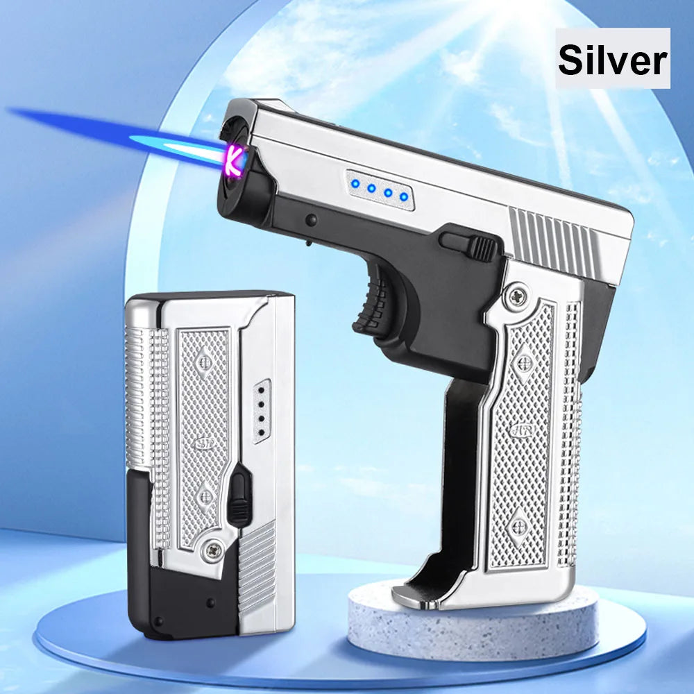 Rechargeable Metal Gas Electric Dual Use Folding Gun Lighter - Grandeur Prestige