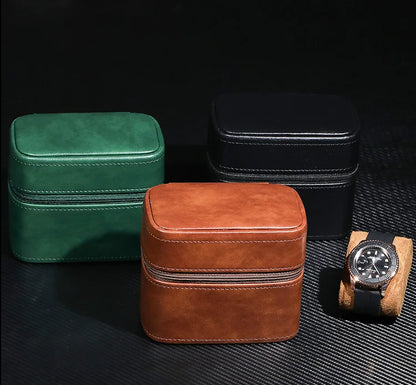 Leather Watch & Jewellery Travel Case - Grandeur Prestige