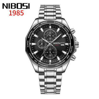 46mm NIBOSI Quartz Chronograph Sports Watch - Grandeur Prestige