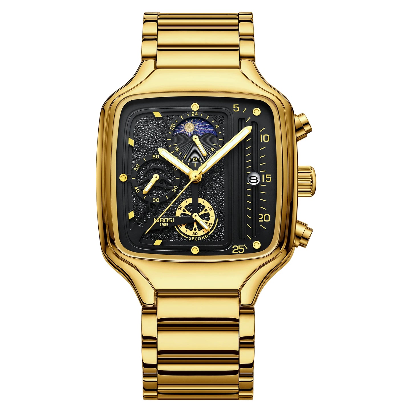 39mm Square NIBOSI Mens Watch - Grandeur Prestige