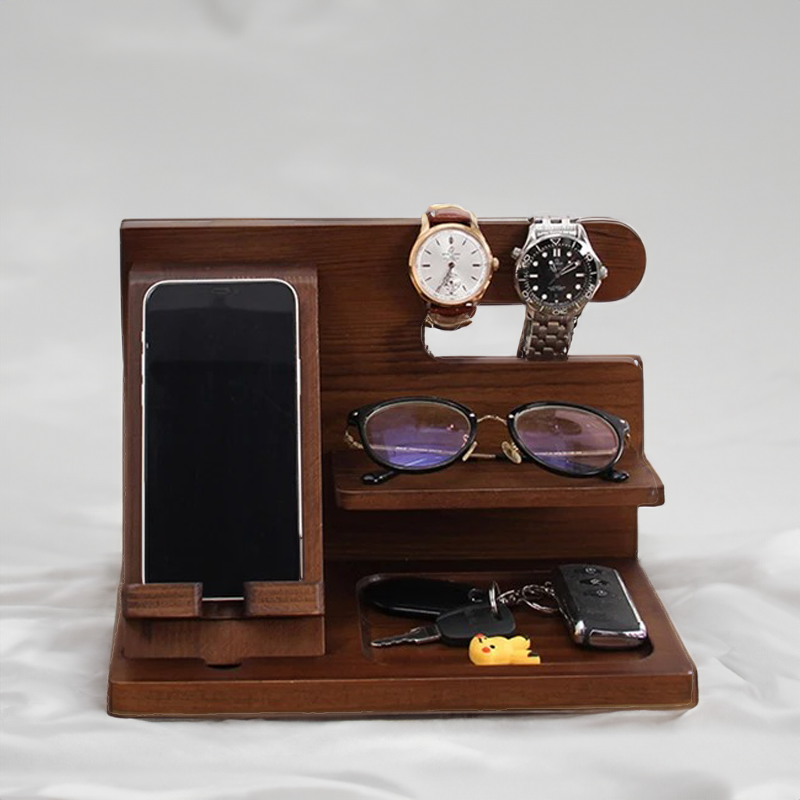 Stained Timber Desk Organiser - Grandeur Prestige